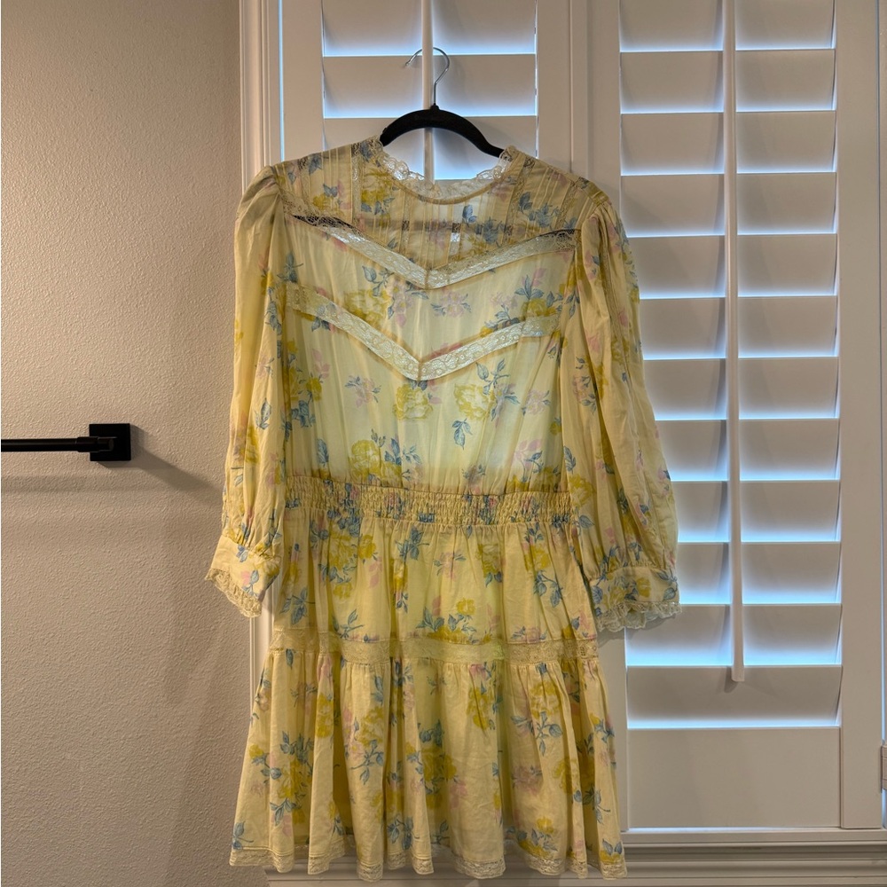 LoveShackFancy/Target Yellow Smocked Ruffled Sundress